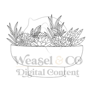 Bowl with Flowers Digital Template for Scrollsaw Artists