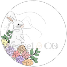 Load image into Gallery viewer, Easter Bunny in a bed of Flowers Digital Template for Scrollsaw Artists
