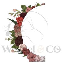 Load image into Gallery viewer, Floral Half Wreath Digital Template for Scrollsaw Artists
