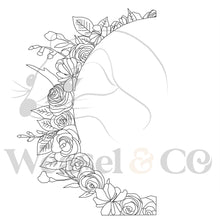 Load image into Gallery viewer, Floral Half Wreath Digital Template for Scrollsaw Artists
