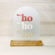 Load image into Gallery viewer, Ho Ho Ho Holiday Acrylic- Red, Pink, Tan
