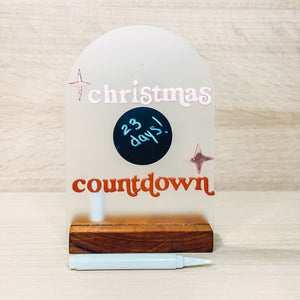 Christmas Countdown Chalkboard Acrylic- Red & Pink