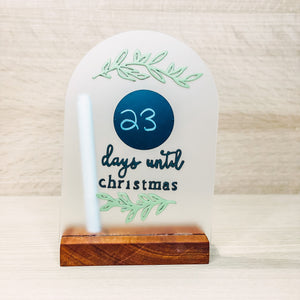 Christmas Countdown Chalkboard Acrylic- Green Vines