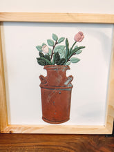 Load image into Gallery viewer, Spring Flowers In a Milk Jug Wood Sign
