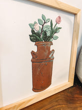 Load image into Gallery viewer, Spring Flowers In a Milk Jug Wood Sign
