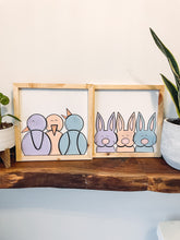 Load image into Gallery viewer, Three Bunnies Easter Spring Wooden Sign
