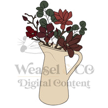 Load image into Gallery viewer, Water Jug with Flowers Digital Template for Scrollsaw Artists
