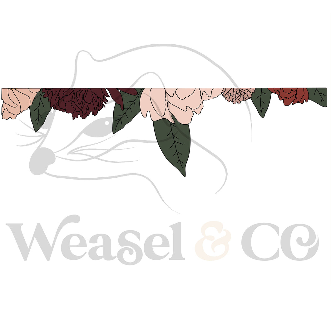 Floral Skinny Straight Line Digital Template for Scrollsaw Artists