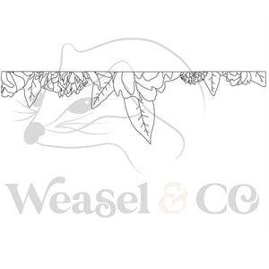 Floral Skinny Straight Line Digital Template for Scrollsaw Artists