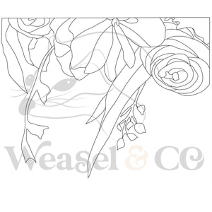 Floral Straight Line Digital Template for Scrollsaw Artists